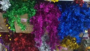 Slinger Rumbai Warna Warni Tinsel Panjang 2 Meter Dekorasi Pesta Idul Fitri / Natal