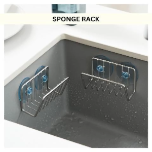 Drainer Stainless Steel Suction Sponge Rack Rak Lekat Dinding Serbaguna Tahan Karat Dapur Organizer Holder Sinki 吸盘海绵支架