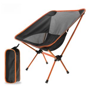 Ultra-Light Portable Folding Moon Chair Aluminum Alloy Travel Leisure Backrest Chair for Beach Fishing Outdoor