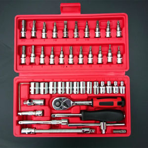 Bộ dụng cụ sửa chữa đa năng 46 chi tiết bộ dụng cụ mở bu lông ốc vít bộ dụng cụ sửa chữa ô tô xe máy tiện dụng Hàng chuẩn loại 1