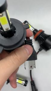 Lampu Depan Mobil LED COB Headlight H4 Cool White 1 pasang - 75818-4CN 4sisi super terang material alumunium tahan air IP65 [COD]