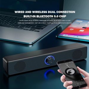 Bluetooth Soundbar,Computer Wired Bluetooth Speakers Portable Stereo Speaker Wired Speaker 3.5MM Audio 4D Surround Speakers Audio Sound Bully Speaker Wired USB-Powered PC Speakers Gaming Sound-bar Speakers for TV PC Laptop Home Theater Surround Audio