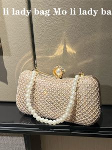 Shiny Evening Clutch Bag Womens Festival Match Evening Gown Handbag Party Cheongsam Small Bag Sweet Lady Style Alloy Diamond