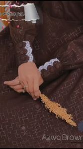 Gamis hermosa wolfis embos motif kurma azwa coklat tua-Gamis embos coklat tua-gamis lebaran terbaru