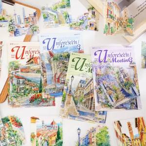 Mr.Paper 4 Packs PET Stickers Aesthetic Cityscape Landscape Diorama Stickers for Journal Scrapbooking DIY Coffee Cup Phone Case