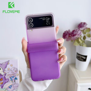 FLOVEME Luxury Matte Gradient Color Phone Case For Samsung Galaxy Z Flip 5 Flip 4 Flip 3 With Hinge Transparent Frosted PC Shockproof Back Cover For Galaxy Z Flip 5 Flip 4 Flip 3