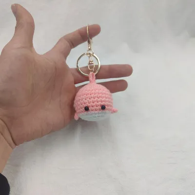 Hoạt Hình Cá Voi Nhỏ Móc Khóa Handmade Móc Mặt Dây Chuyền Unisex Túi Đựng Xe Phụ Kiện Nhỏ Đồ Chơi Len Đồ Trang Trí DIY Làm Quà Tặng