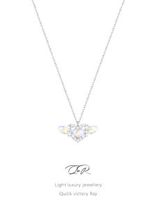 Original Designer QvR Pure Silver Heart Protector Sweater Necklace Womens 2023 New Lockbone Chain Fashion Jewelry