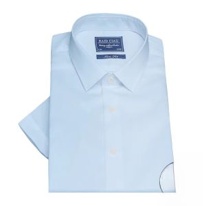 เสื้อเชิ้ตคอตั้งชายผ้าไหมน้ำแข็งแขนสั้นสไตล์ธุรกิจ Pure Cotton ฤดูร้อน ชุดกี่เพ้าชาย คอตั้งเล็ก สีขาว ระบายอากาศได้ดี ทรงหลวม