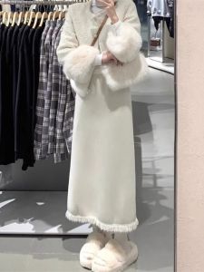 Tassel Knitting Skirt for Women Fall and Winter High Waist Slim Looking A- line Sheath Straight-leg Skirt Winter Thickened One-Step Long Skirt