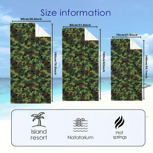 Classic Green Camo Quick Drying Microfiber Beach Towel Lightweight for Swimming Camping Yoga - Bath Towel