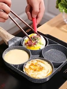 กระทะหลุม กระทะสี่หลุม กระทะทอดไข่ดาว 4 หลุม 3หลุม ทอดง่าย ไม่ติดกระทะ กระทะแพนเค้ก กระทะ กระทะเคลือบ กระทะไข่ดาว กระทะแฮมเบอร์เกอร์