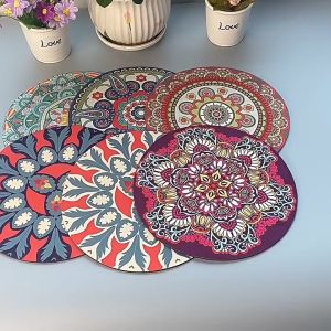 Round Ceramics Cup Mat Coaster Water Absorbent Non-Slip Cup Coaster Mat Cup Pad Placemats Insulated Cup Pad XPH767