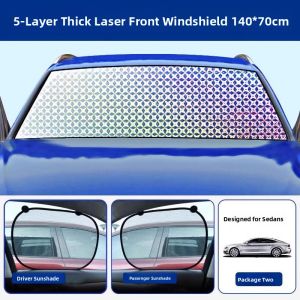 MONLEYTA | Thickened Car Sunshade Windshield Glass Cover Sun Protection Light Blocking Car Cover Half Mask Universal Fit Sunshade Cover