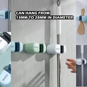 [SG InStock] ECOCO Simple Mop Holder 简易拖把架 - Multifunctional Brush Mop Umbrella Broom Wall Hanger Holder 多功能刷子拖把傘子掃帚掛牆架