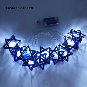 Dây Đèn Hình Sao David Do Thái 1.65M 10 Đèn LED Dùng Cho Lễ Hanukkah Shavuot Lễ Tạ Ơn Do Thái Trang Trí Tiệc Menorah