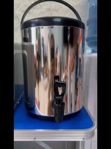 TITIถังเก็บชา ถังเก็บความร้อน ถังเก็บชานม 6/8/10 ลิตร เก็บเครื่องดื่มความร้อนหรือเย็น พร้อมก็อกน้ำมีขาตั้งพับได้