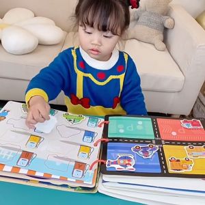 หนังสือสติ๊กเกอร์สักหลาดสำหรับเด็ก ยินดีสำหรับการศึกษา หนังสือสูตร สื่อสักหลาด ผู้ชาย