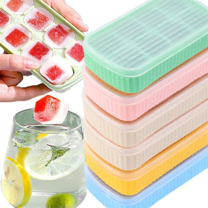 Food Grade Ice Cube Tray with Lid Home Use Soft DIY Ice Blocks Mold Maker Container Pub Wine Whiskey Kitchen Gadgets Reusable