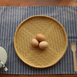 Rice Basket Bamboo Woven Hollow Drying Storage Basket for Dry Goods Breads Baskets Circular Products from Anhui Wuhu