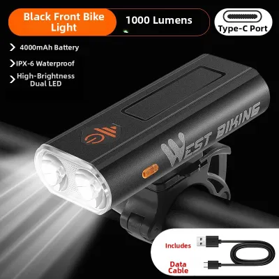 West Biking | Strong Light Bike Headlight USB Rechargeable