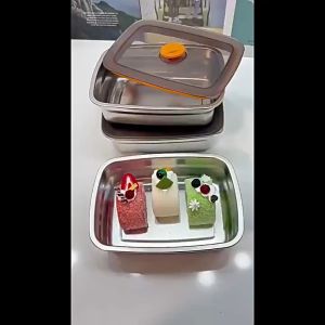 SUS 316 Stainless Steel Lunch Box Vacuum Antibacterial Food Container Food Storage Box With Cover Fresh box