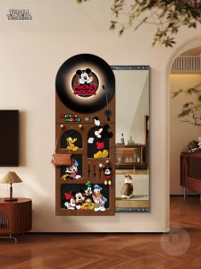 HAOJIUBUJIAN | Vintage Mickey Mouse Holes Panel Concealed Full Length Mirror