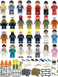 Firefighter Figure Building Blocks Toy for Boys Educational Assembly Doll Small Particles Childrens Holiday Gift