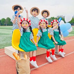 Hania kids ชุดเสื้อกางเกงโรงเรียนอนุบาลเกาหลี เด็กผู้หญิง น่ารักๆ ใส่สบาย - K4125157 K4125158