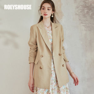Roey s house | Elegant Business Casual Comfortable High-Grade Khaki Linen Blazer