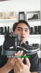 Army86 Sepatu pdh kulit sapi asli Pantofel Boots Formal Pria Kerja Kantor Kasual model Navy2