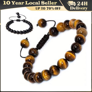 Classic 8MM Tiger Eyes Natural Stone Beads Bracelets for Men Women Bracelet Bangles Braided Rope Handmade Wristband Yoga Jewelry