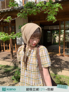 Korean Style Plaid Short Sleeve Long Shirt