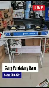Kompor 2 tungku SANEX SKG-822 / kompor murah Stainless Steel Api Biru Api Lebih Besar Burner 3 / kompor 1 tungku / kompor 1 tungku murah promo SANEX SKG-821 /  kompor gas 1 tunggu api besar api biru / kompor 2 tungku murah promo ~ BRO