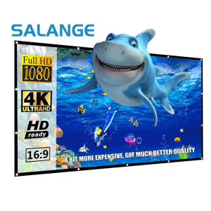 Salange | Salange Projector Screen 84 /100 /120 Inch Portable Foldable for Home Theater Outdoor Indoor Double Side Projection Screens