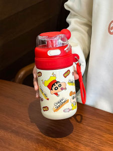Bình nước Cute Crayon Shin-chan 480ML/16oz 2024 Mới bình nước giữ nhiệt inox 316 ly giữ nhiệt có ống hút