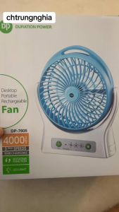 QUẠT SẠC DP-7605 PIN 4000MAH - 3 TỐC ĐỘ GIÓ - ĐÈN LED