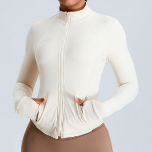 QYUED | Slimming Zipper Collar Pocket Yoga Jacket