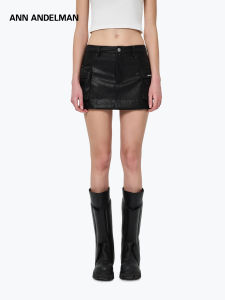 ANN ANDELMAN | Black Unique Design Asymmetric Pocket Short Skirt