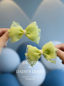 Princess Style Childrens Hair Accessories Pearl Lace Butterfly Knot Hair Clips Baby Girl Hairpins Fashionable Hair Decorations