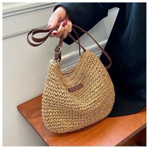 New 2025 Ladies Fashion Summer Straw Crossbody Bag Woven Shoulder Handbag Beach Holiday Shopping Messenger Purse for Women