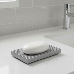 TPR Soap Dish Self-Draining Bathroom Shower Organizer Minimalist Countertop Soap Holder for Home Kitchen Accessories