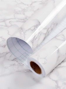 40cm Marble Self-adhesive Wallpaper Kitchen Cabinet Stove Countertop Contact paper PVC Waterproof Renovation Tile Wall Stickers