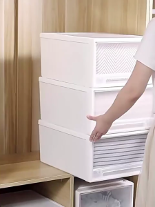 Nearra 5.5-35L Clothes/Underwear Simple Drawer Type Plastic Storage Box Transparent Layered Storage Cabinet