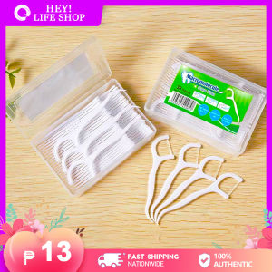 50Pcs per box portable Disposable with Handle  Dental Flosses Polymer Dental Floss Teeth Stick Toothpicks Floss Pick Oral care Caring for the oral cavity Clean between teeth Cleaning between teeth