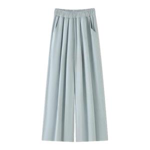 miiow | High Waist Wide Leg Pants Womens Spring Summer Thin Ice Silk White Miao Person Nai Fu Mountain Person Youth Straight Cut