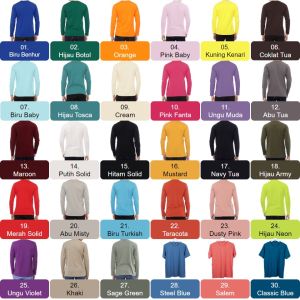 Baju Kaos Wanita Polos Tangan Lengan Panjang Soft Cotton Combed 30s Premium Tshirt Long Sleeve ONeck