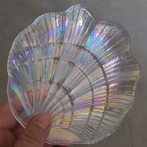 Seashell Small Plate with shimmering Unicorn Rainbow hues | Suitable for Crystals Decor Accessories