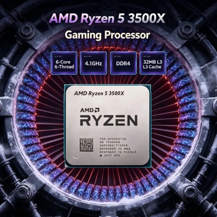 AMD Ryzen 5 3500X CPU 本体 AMD | AMD Ryzen 5 3500X 6-Core 6-Thread 3.6GHz Up to 4.1GHz L3=32M