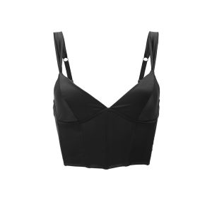 เสื้อชั้นในผ้าไหมสำหรับผู้หญิง ทรงสลิมฟิต ใส่ด้านนอก เสื้อกั๊กแบบเกาะอก ช่วงฤดูร้อน คอลเลกชันฤดูร้อน 2024